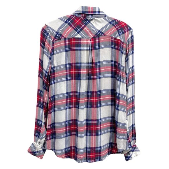 Rails Women's Small Long-Sleeve Button Up Flannel Shirt Hunter Red Multi Plaid - Picture 2 of 4